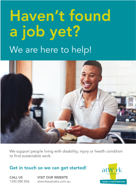 atWork Australia poster, designed by MOO Marketing & Design graphic design studio in Melbourne