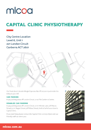mlcoa clinic information sheet, designed by MOO Marketing & Design graphic design agency in Melbourne