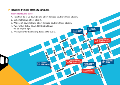 Monash College student resources/guide book, designed by MOO Marketing & Design's graphic design agency in Melbourne