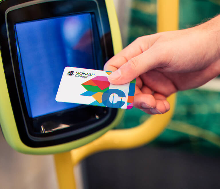 Monash College branded public transport cards