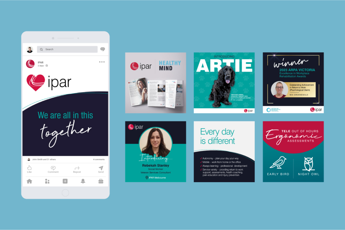IPAR social media tiles and thumbnails, designed by MOO Marketing & Design digital marketing agency in Melbourne