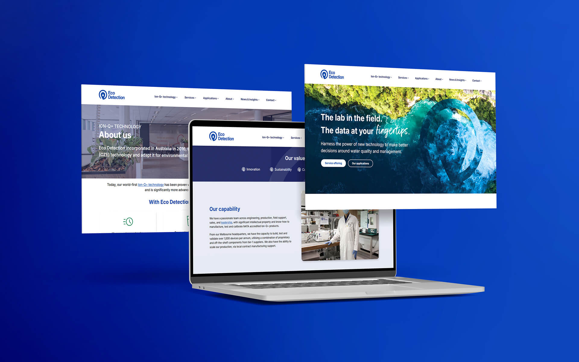 Eco Detection website mock-ups